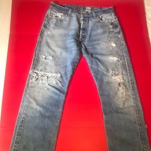 17. Jeans As Found Collection! Levi's 501 X Locan Premium Denim Distressed -17